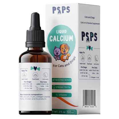 Calcium Liquid for Dogs & Cats- Fortified Vitamins A, C & D- 2 Fl. Oz.